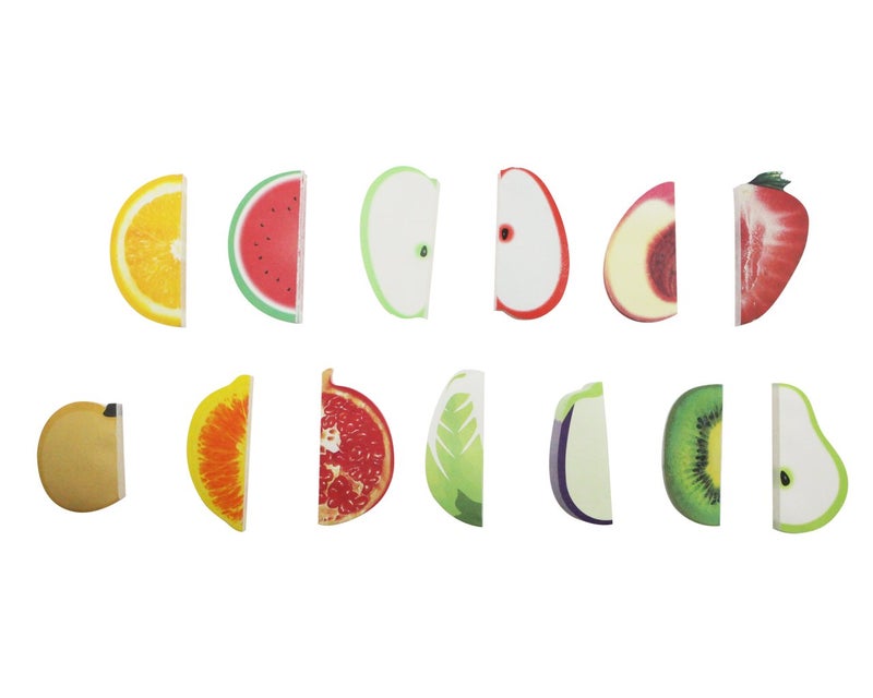 Unigift Sticky Note 3D Fruit and Vegetable Sticky Note Message Note Highlights Bookmark Suitable for Home Office School Holiday Gifts and Company Prizes 140 Sheets/Pad 13 Pads/Set - Image 1